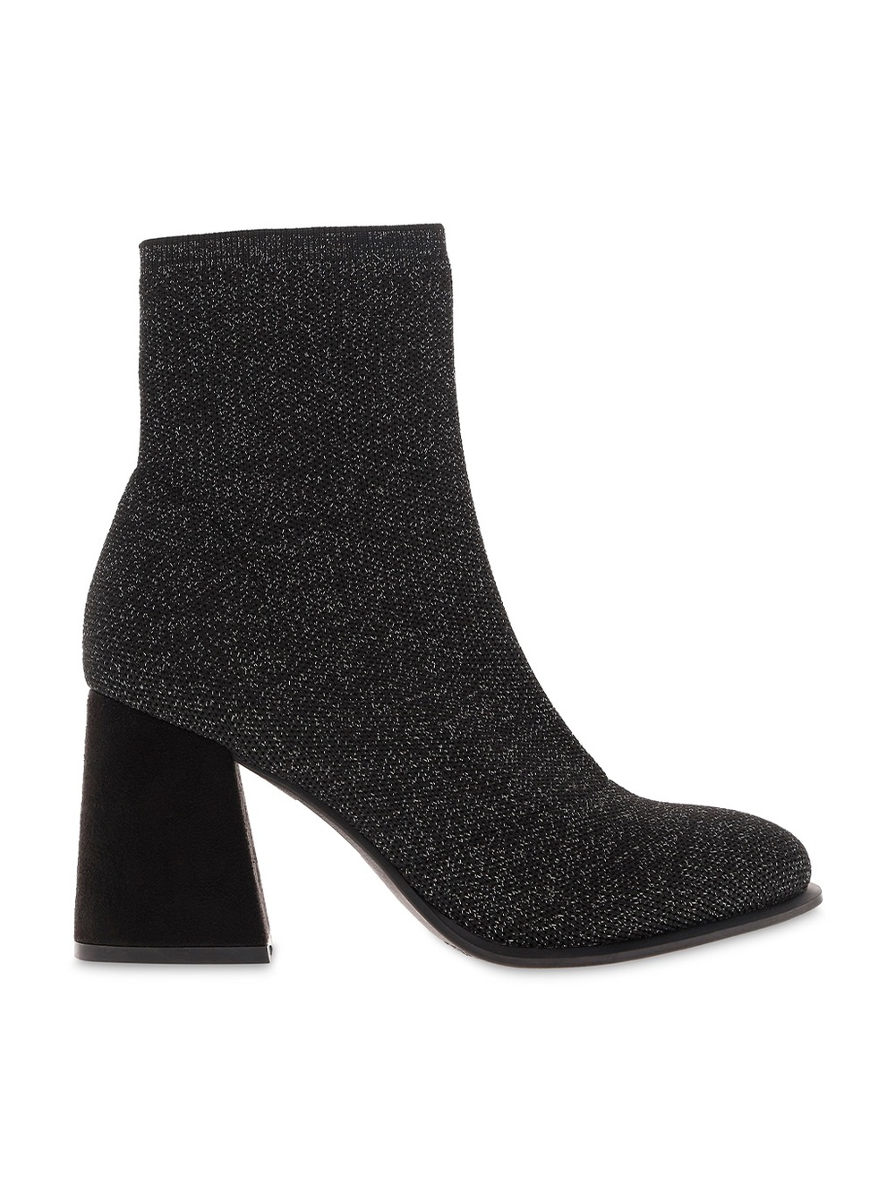 MIA Piana Black Silver Sparkle Sock Ankle Booties Size 6.5 NWT